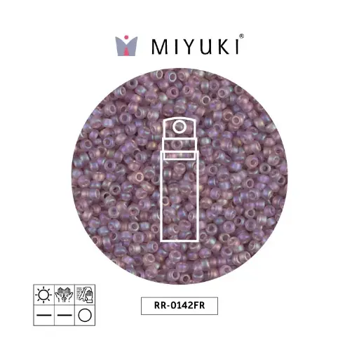 [32696] Mostacilla Miyuki rocalla 11/0 RR0142FR mate transparente ahumado morado AB x 10g