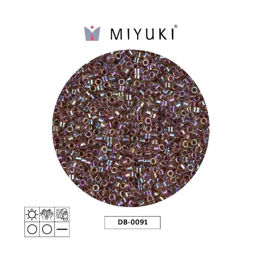 [18410] Miyuki delica 11/0 DB0091 cranberry lined light topaz AB x 50g