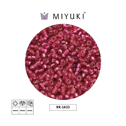 [01553] Mostacilla Miyuki rocalla 11/0 RR1433 plateado forrado rojo x 250g
