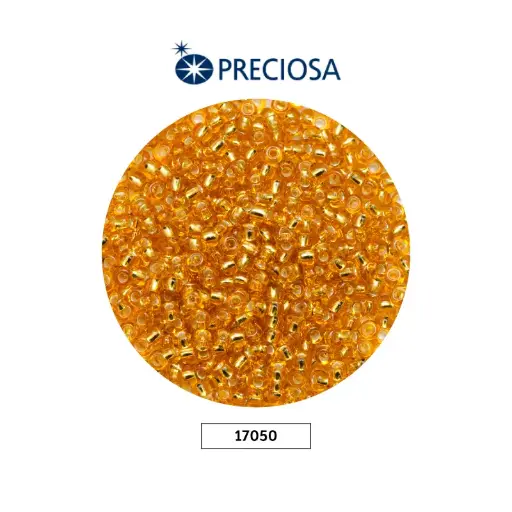 [12184] Mostacilla checa preciosa 8/0 3mm 17050 dorado oscuro x 500g