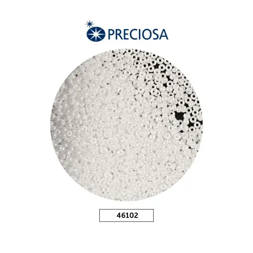 [25778] Mostacilla checa preciosa 8/0 3mm 46102 blanco perlado x 500g
