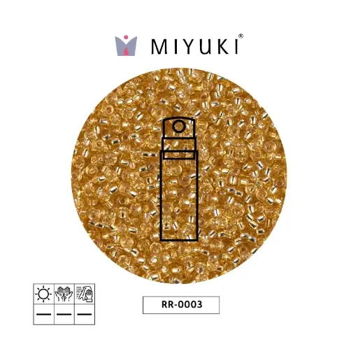 [24024] Mostacilla Miyuki rocalla 11/0 RR0003 plateado forrado dorado x 10g