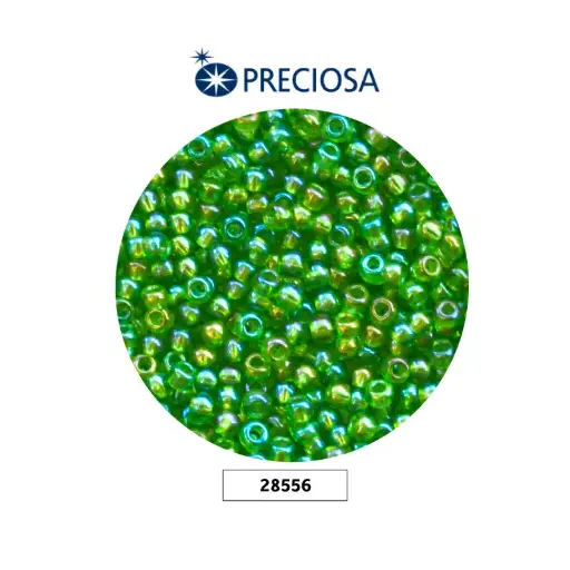 [28556] Mostacilla checa preciosa 10/0 2mm 51430 P verde AB x 50g