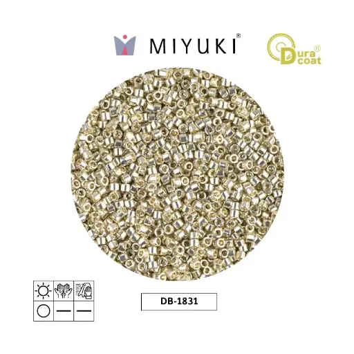 Miyuki delica 11/0 DB1831 galvanizado plateado Duracoat x 50g