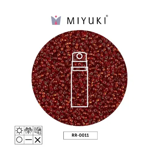 [13859] Mostacilla Miyuki rocalla 15/0 RR0011 plateado forrado ruby x 25g