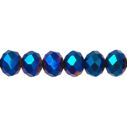 [14880] Murano rondela facetada 8mm metalic blue 134 x 62unds