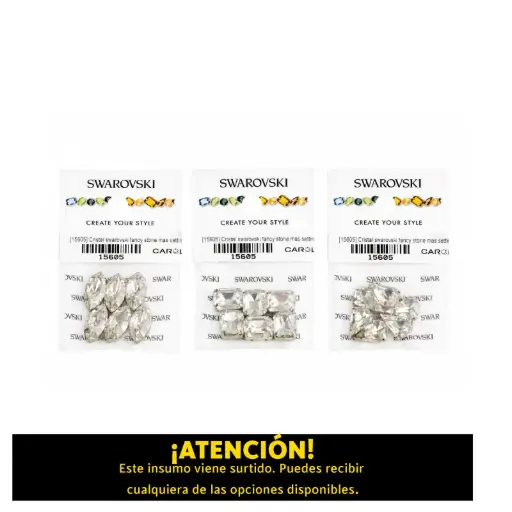 [15605] Cristal Swarovski Fancy Stone con setting pasante x6 und
