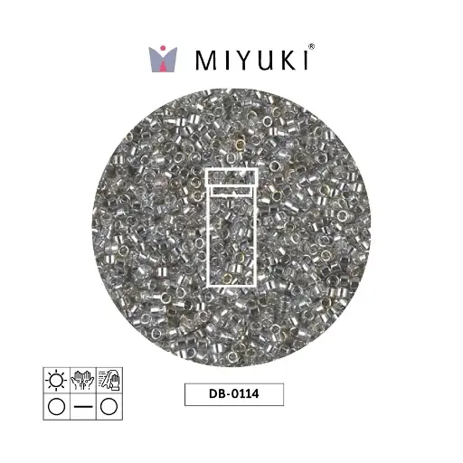 [19647] Miyuki delica 11/0 DB0114 transparente plateado gris dorado lusterr x 3g