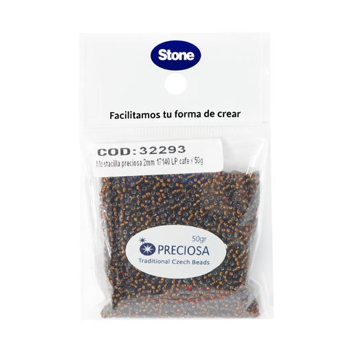 [32293] Mostacilla checa preciosa 10/0 2mm 17140 LP cafe x 50g