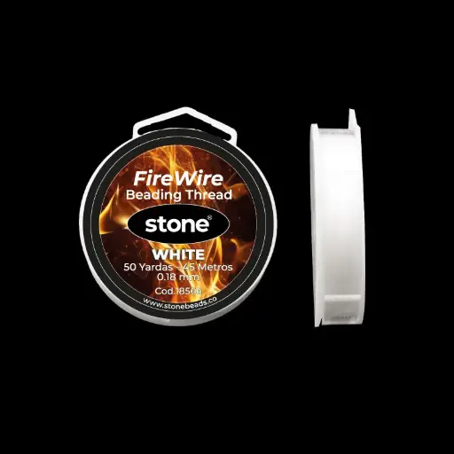 [18566] Hilo nylon firewire stone 0.18mm blanco x 50yd