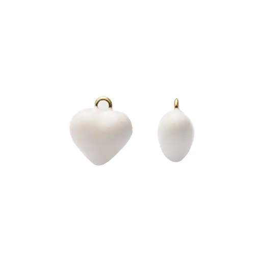 Dije esmaltado blanco corazon 15mm W09919A12Y x und