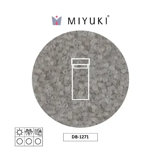 [18608] Miyuki delica 11/0 DB1271 mate transparente gris niebla x 3g