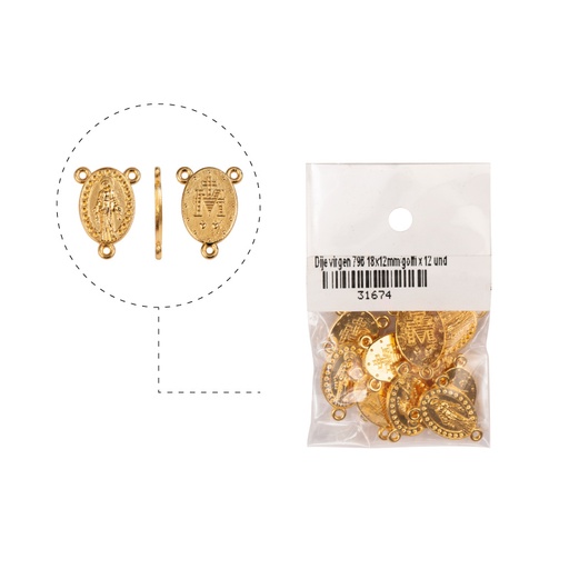 [31674] Crucero virgen 796 18x12mm/golfi x 12 und