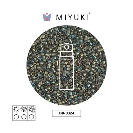 [02610] Miyuki delica 11/0 DB0324 mat metalizado verde AB x 10g
