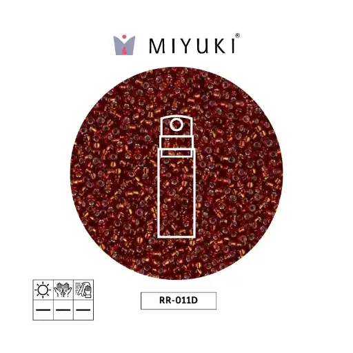 [32106] Mostacilla Miyuki rocalla 15/0 RR011D plateado forrado oscuro ruby x 10g