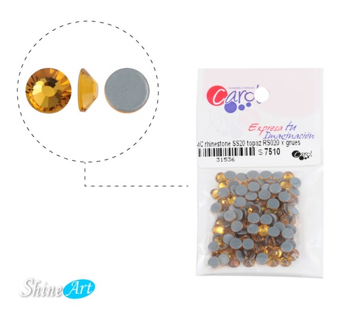 [31536] MC rhinestone SS20 topaz RS020 x gruesa aprox