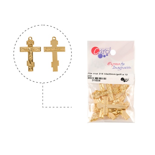 [31654] Cruz cristo ortodoxa 216 32x20mm/golfi x 12 und