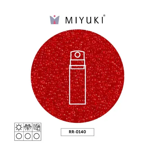 [32112] Mostacilla Miyuki rocalla 15/0 RR0140 transparente rojo naranja x 10g
