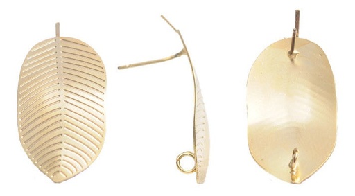 [21888] Aretes de hoja de platano 33mm golfi x par