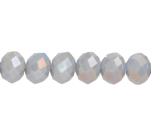 [12327] Murano rondela facetada 8mm light gray 55 x 62und