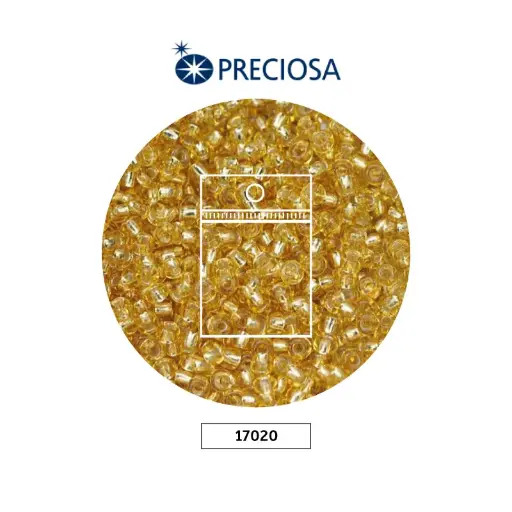 [26084] Mostacilla checa preciosa 2mm 17020 LP dorada x 50g