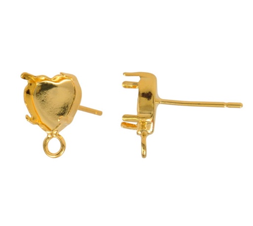 [08068] 4831CH setting 8x8.8mm/Golfi arete + argolla heart x par