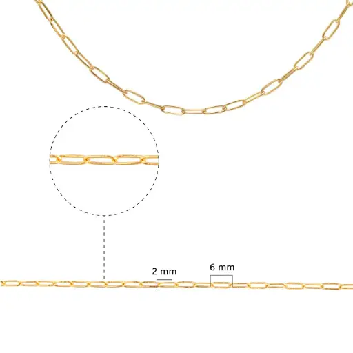 [11591] Cadena eslabon dorada 2x6mm/Golfi x m