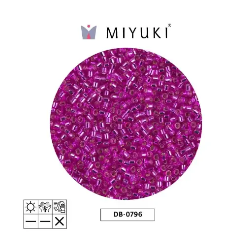 [29280] Miyuki delica 11/0 DB1340 plateado forrado bright fucsia x 50gr