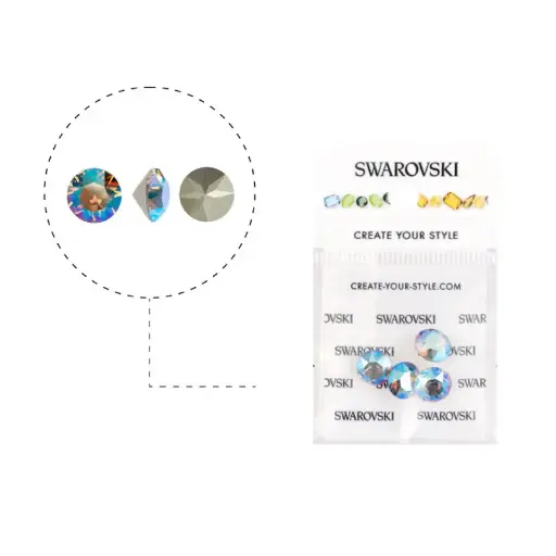[10324] 1088 swarovski chaton black diamond shimmer F SS39 x 4unds