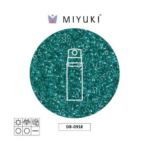 [29667] Miyuki delica 11/0 DB0918 sparkling oscuro azul verde forrado cristal x 10g
