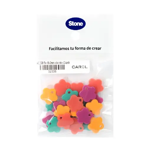 [32335] Acrilico 2588 flor 16x3mm color mix x 24unds