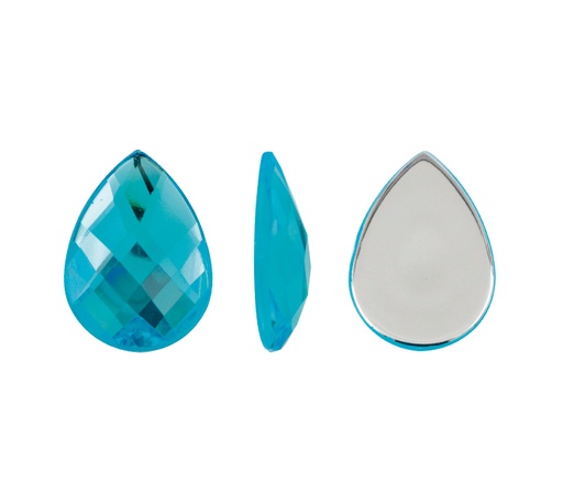 [15634] Acrilico K1027 gota plana 10x14mm aguamarine 25 x und