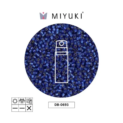[32675] Miyuki delica 11/0 DB0693 mate plateado forrado dusk azul x 10g