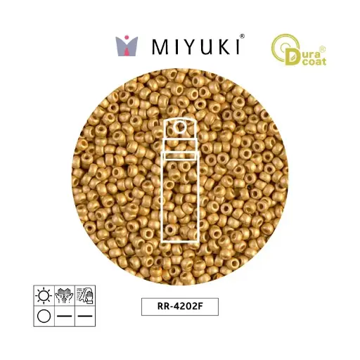 [23966] Mostacilla Miyuki rocalla 11/0 RR4202F galvanizado mate dorado Duracoat x 10g