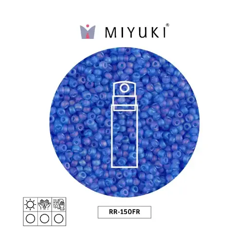 [31582] Mostacilla Miyuki rocalla 11/0 RR0150FR mate transparente azul AB x 10g