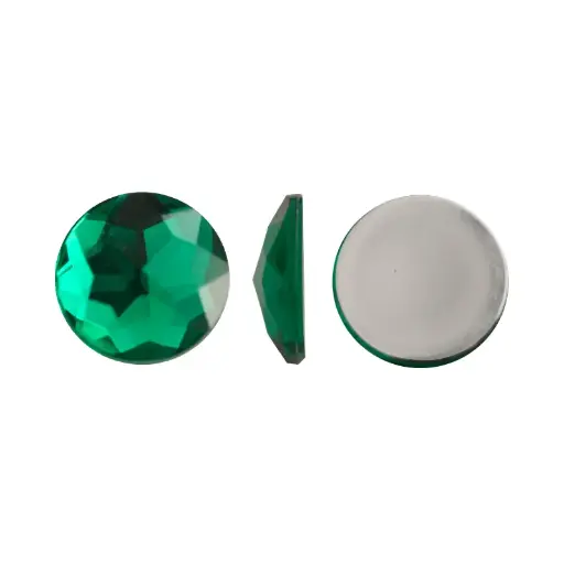 [29686] Acrilico K1006 redondo plano 12mm emerald 6 x und