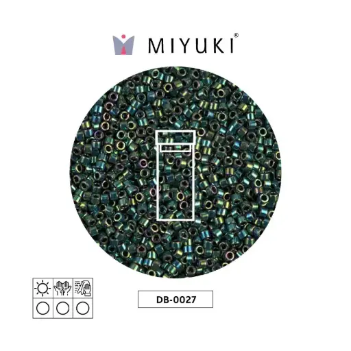 [00044] Miyuki delica 11/0 DB0027 metalizado azul verdoso AB x 3g