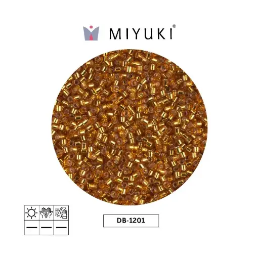[02446] Miyuki delica 11/0 DB1201 plateado forrado marigold x 50gr