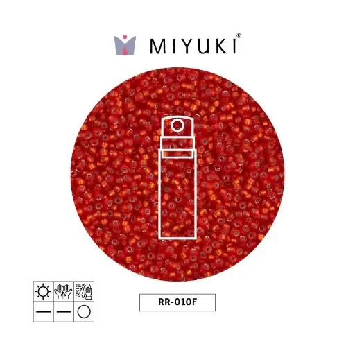 [32105] Mostacilla Miyuki rocalla 15/0 RR0010F mate plateado forrado flame rojo x 10g