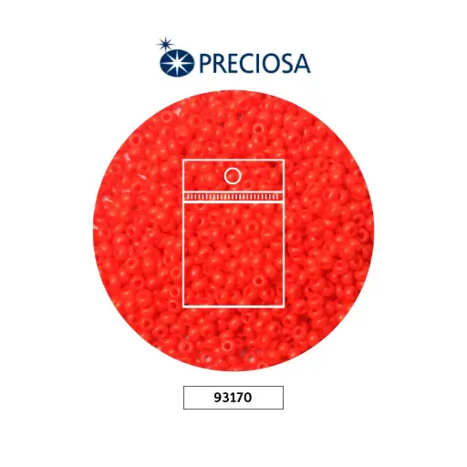 [18787] Mostacilla checa preciosa 2mm 93170 OP rojo x 50g