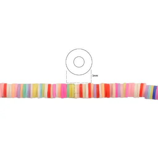 [06364] Sarta fimo disco 6mm 19 color mix x 39cm