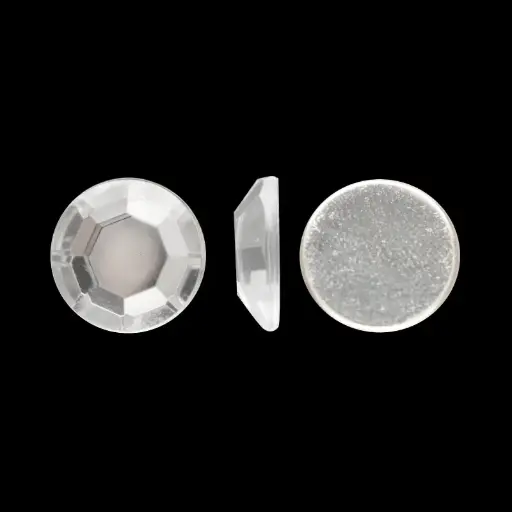 [11370] Acrilico K1007 redondo plano 12mm crystal 2 x und