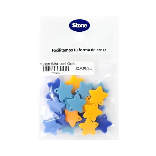 Acrilico 2798 star 17x3mm color mix x 24unds