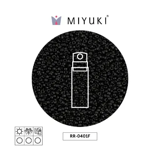 [32103] Mostacilla Miyuki rocalla 15/0 RR0401F mate negro x 10g