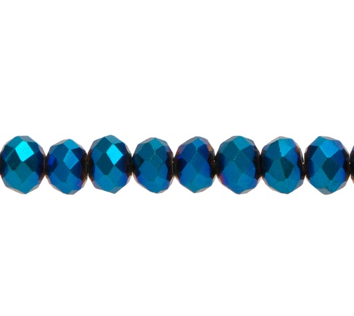 [23684] Murano rondela facetada 4mm metallic blue 134 x 110 unds