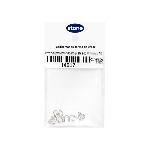 [14517] Terminal protector acero plateado 5mm x 10 unds