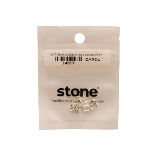 [14517] Terminal protector acero plateado 5mm x 10 unds