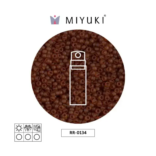 [30974] Mostacilla Miyuki rocalla 11/0 RR0134F mate transparente oscuro cafe x 10g