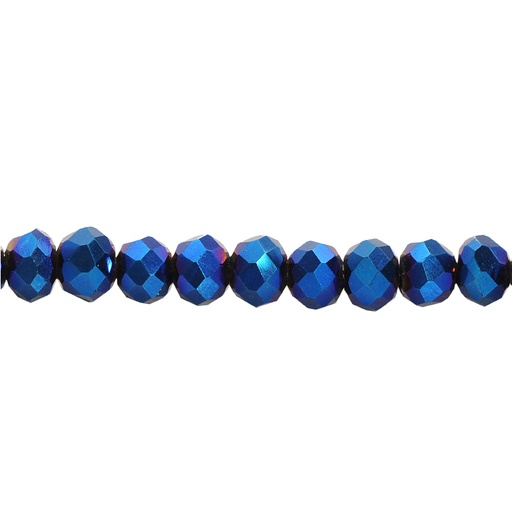 [13539] Murano rondela facetada 3mm metallic blue 134 x 110unds