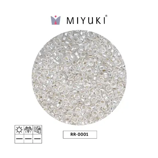 [20479] Mostacilla Miyuki rocalla 8/0 RR0001 plateado forrado cristal x 250g